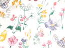 Spring Butterfly Meadow Pastel Vinyl Oilcloth Tablecloth
