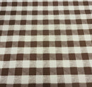Brown Classic Gingham Check  PVC Vinyl Tablecloth 20 Metres x 140cm