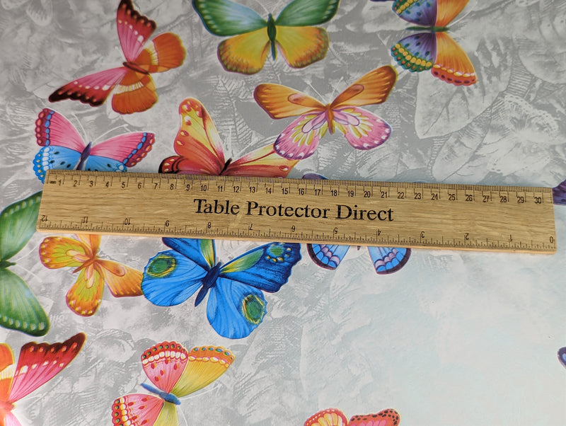Rainbow Butterflies Vinyl Oilcloth Tablecloth