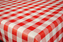 Red Gingham Check Wider Width PVC Vinyl Oilcloth Tablecloth 160cm wide