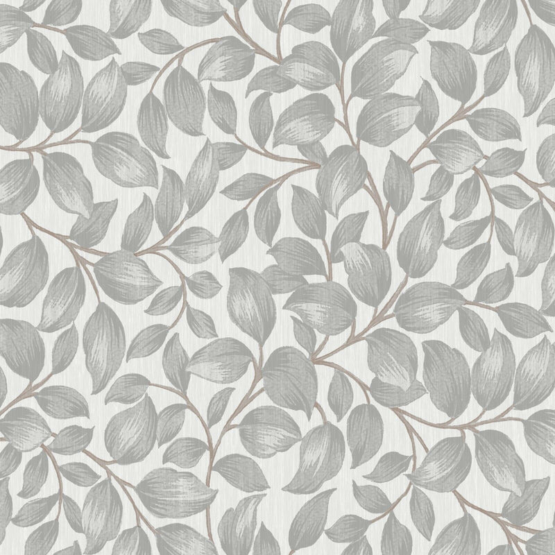 Leaf Leaves Grey Vinyl Oilcloth Tablecloth