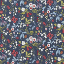 Ashbee Navy Rouge 100% Cotton Fabric by Clarke & Clarke