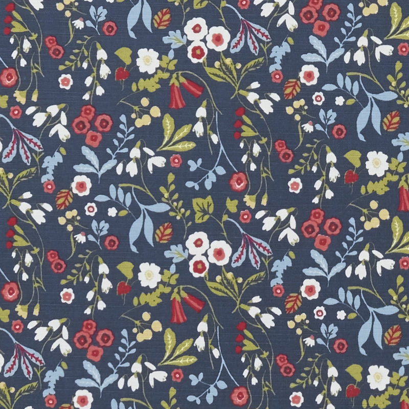 Ashbee Navy Rouge 100% Cotton Fabric by Clarke & Clarke