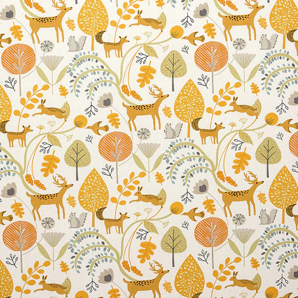 Woodland  Ochre 100% Cotton Fabric by Fryetts