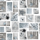 Silver Grey and Ice Blue Wood Effect Christmas Festive Vinyl Tablecloth Roll 20 Metres x 140cm Full Roll