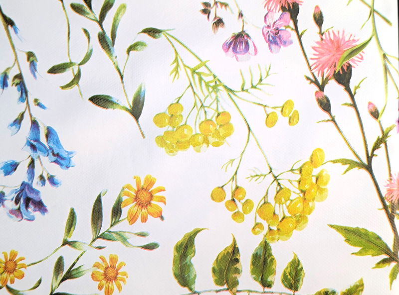 Summer Meadow Tablecloth with Parasol Hole Wipe Clean Tablecloth Vinyl PVC 140cm x 140cm