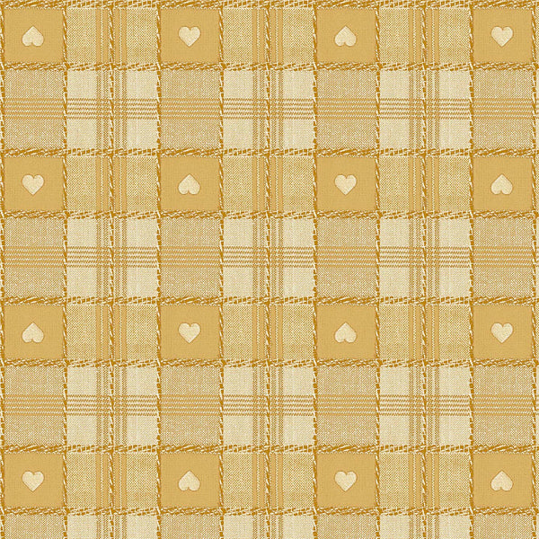 Round Wipe Clean Tablecloth Vinyl PVC 140cm  Ochre Sweetheart Check