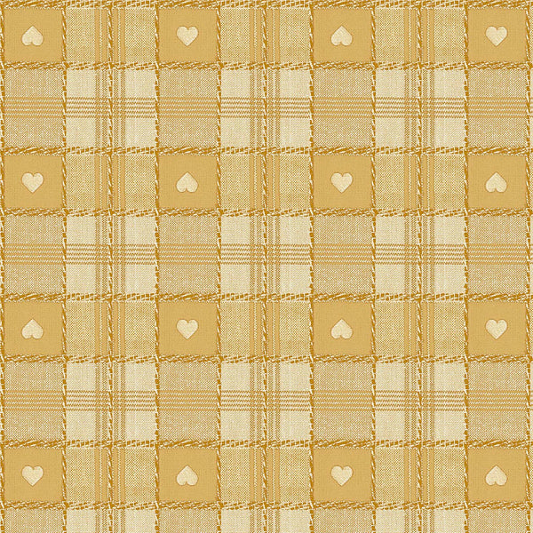 Round Wipe Clean Tablecloth Vinyl PVC 140cm  Ochre Sweetheart Check