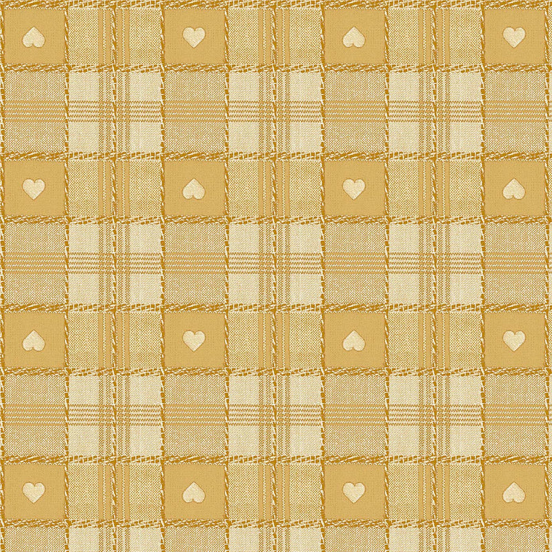 Round Wipe Clean Tablecloth Vinyl PVC 140cm  Ochre Sweetheart Check