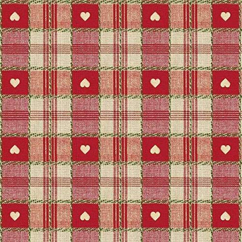 Round Wipe Clean Tablecloth Vinyl PVC 140cm  Red Sweetheart Check