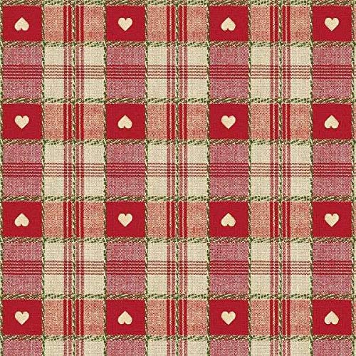 Round Wipe Clean Tablecloth Vinyl PVC 140cm  Red Sweetheart Check